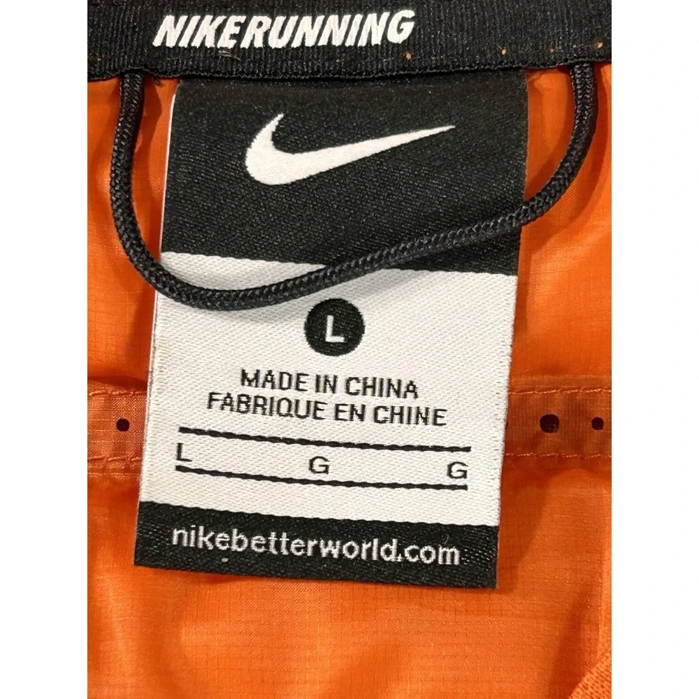 Nike Aeroloft 800 Running Vest Vibrant Orange Full Zip Men's Large Goose Down